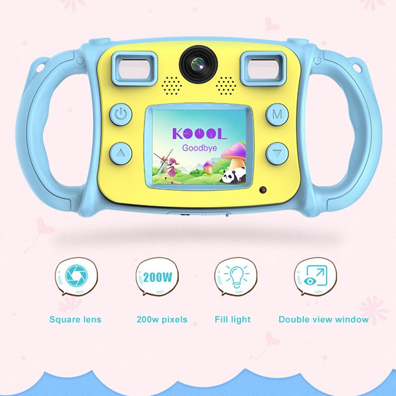 Children HD Mini Digital Camera Dual Lens Shockproof Handles Video Photography GDeals