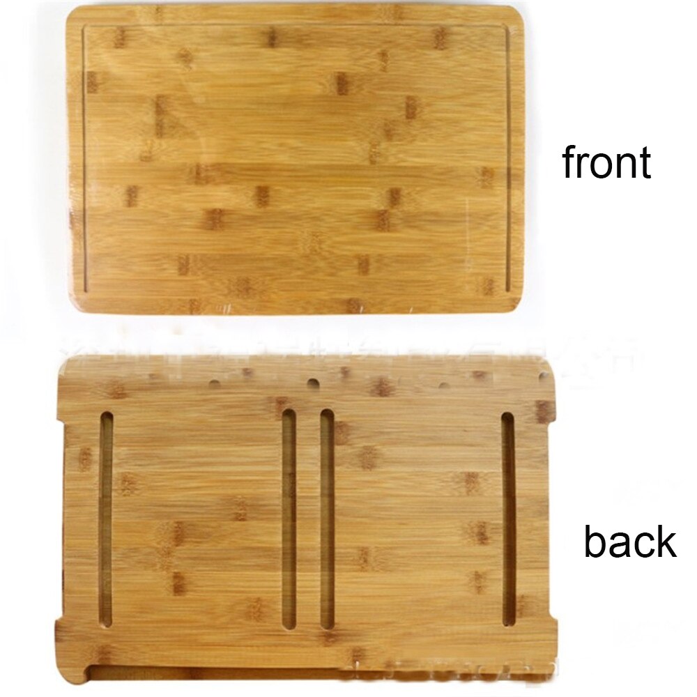 Multifunktionsskærebræt med hyldeopbevaringsboks bambusskærebræt 5 tegninger kan bruges som klargøringsopvask eller til opbevaring