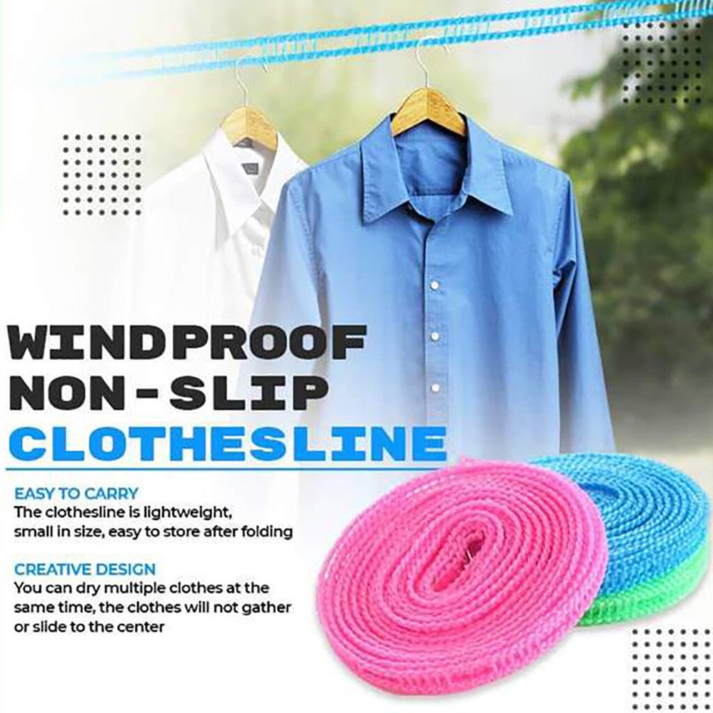 8m Clotheslines Outdoor Travel Business Clothesline Laundry Non-slip Washing Clothes Line Rope Nylon Hanging Rope