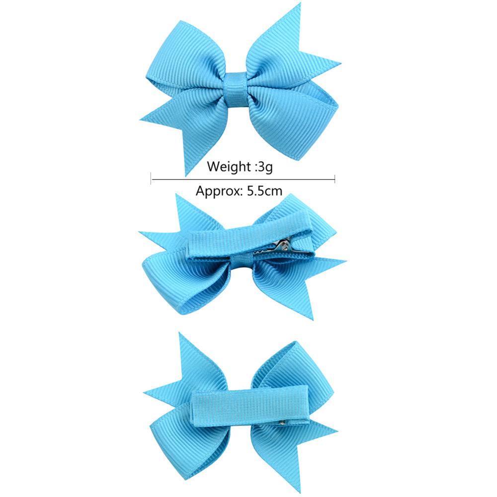 10Pcs/Lot Colorful Handmade Solid Grosgrain Ribbon Bow-knot Hairpins Girls Princess Bow Tie Hair Clip Kids Hairgrips Accessories