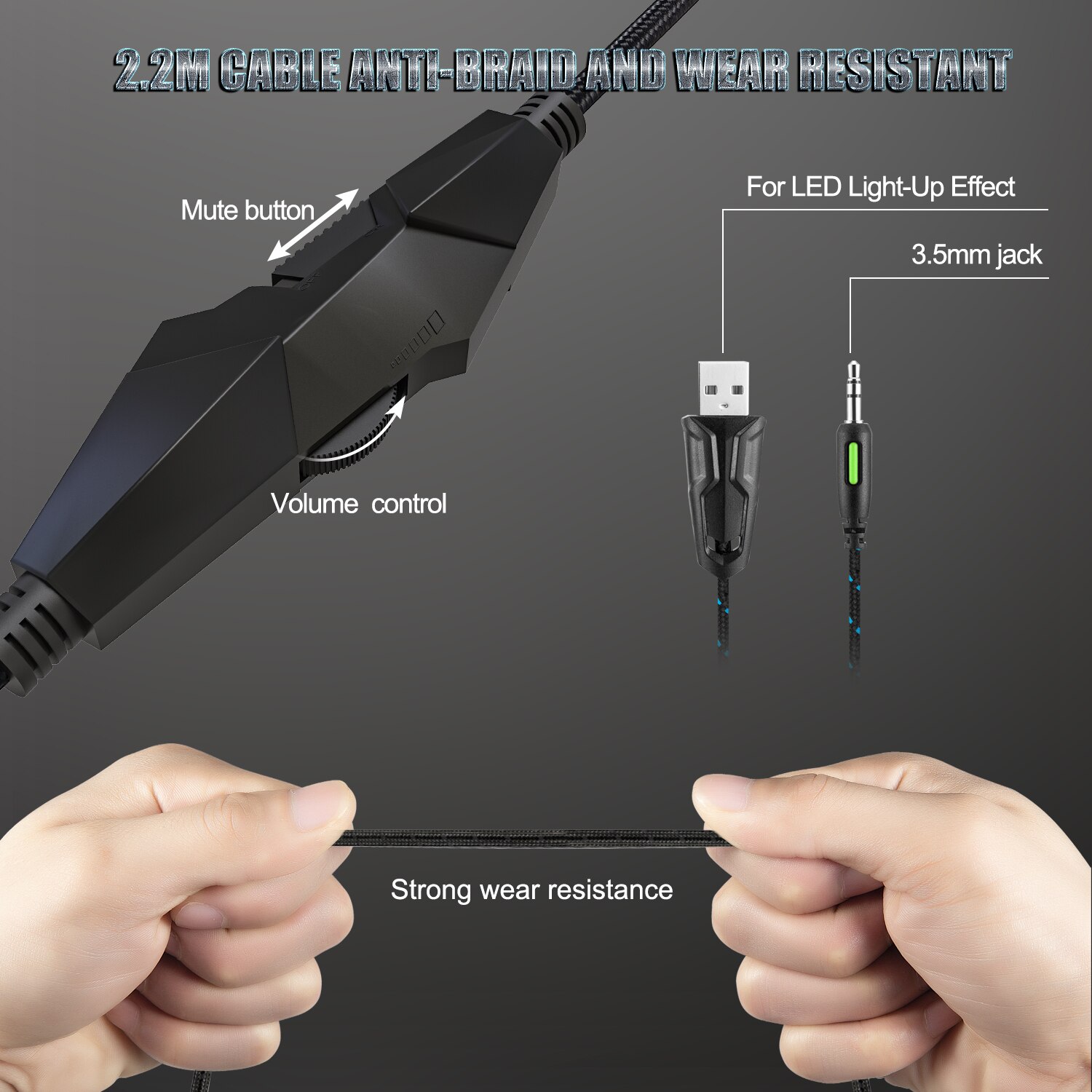 Auriculares de Gaming para Xbox One y PS4, cascos por encima de la oreja RGB con micrófono de cancelación de ruido y control de volumen para tableta