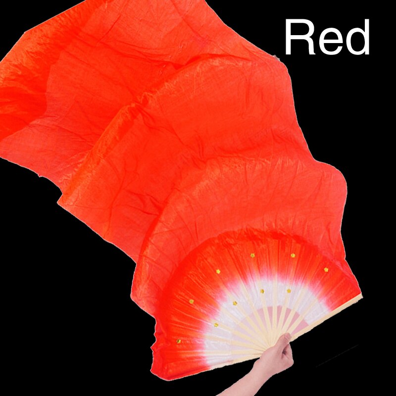 Regenbogen die Seide Fans tanzen Fan Bauchtanz Schleier Fans Handheld Bambus Fan Leistung Tanzen Faltbare Lange Fans Hause Dekoration: 09