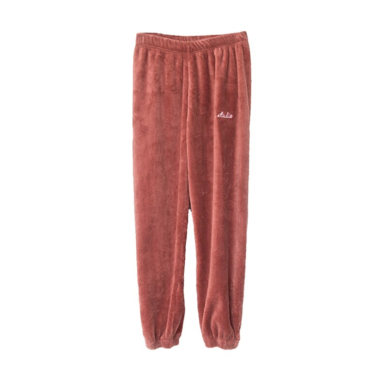 HEFLASHOR majtki domowe dla dzieci zimowe polarowe spodnie piżamy spodnie od piżamy salon nosić dzieci śpiące spodnie Homewear ciepłe spodnie: czerwony