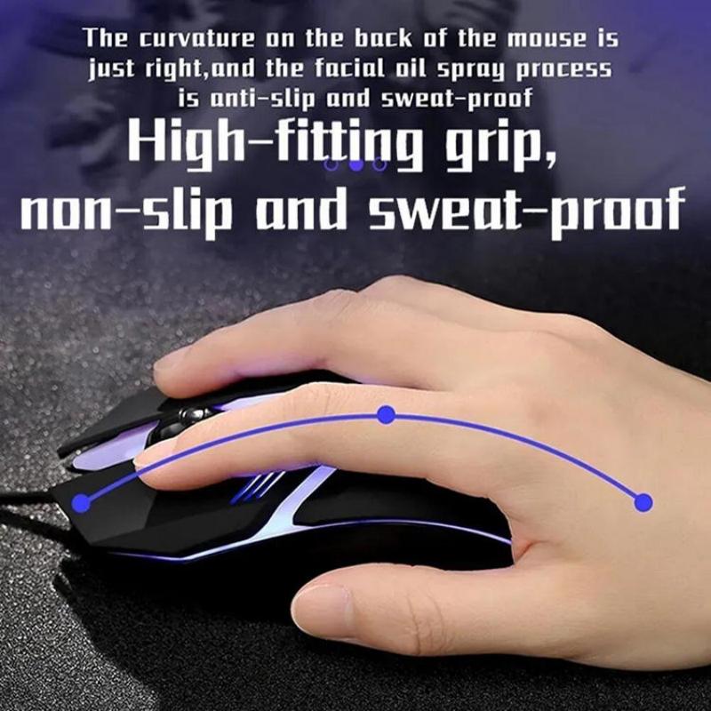 1 PC ITLY M01 Sportowa, świecąca, podświetlana diodami LED, przewodowa mysz do gier USB do komputera stacjonarnego, laptopa, komputera biurowego, mysz do gier