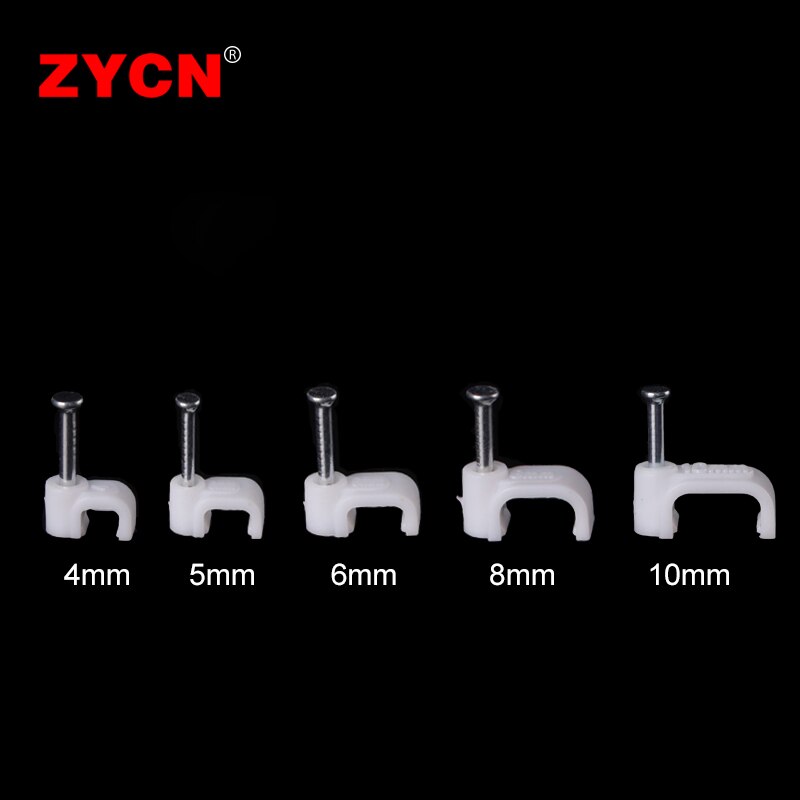 100Pcs Vierkante Draad Kabel Clip Houder Nail Telefoon Netwerk Muur Vaste Lijn Management Plastic Kaart 4/5/6/7/8/10/12/14Mm