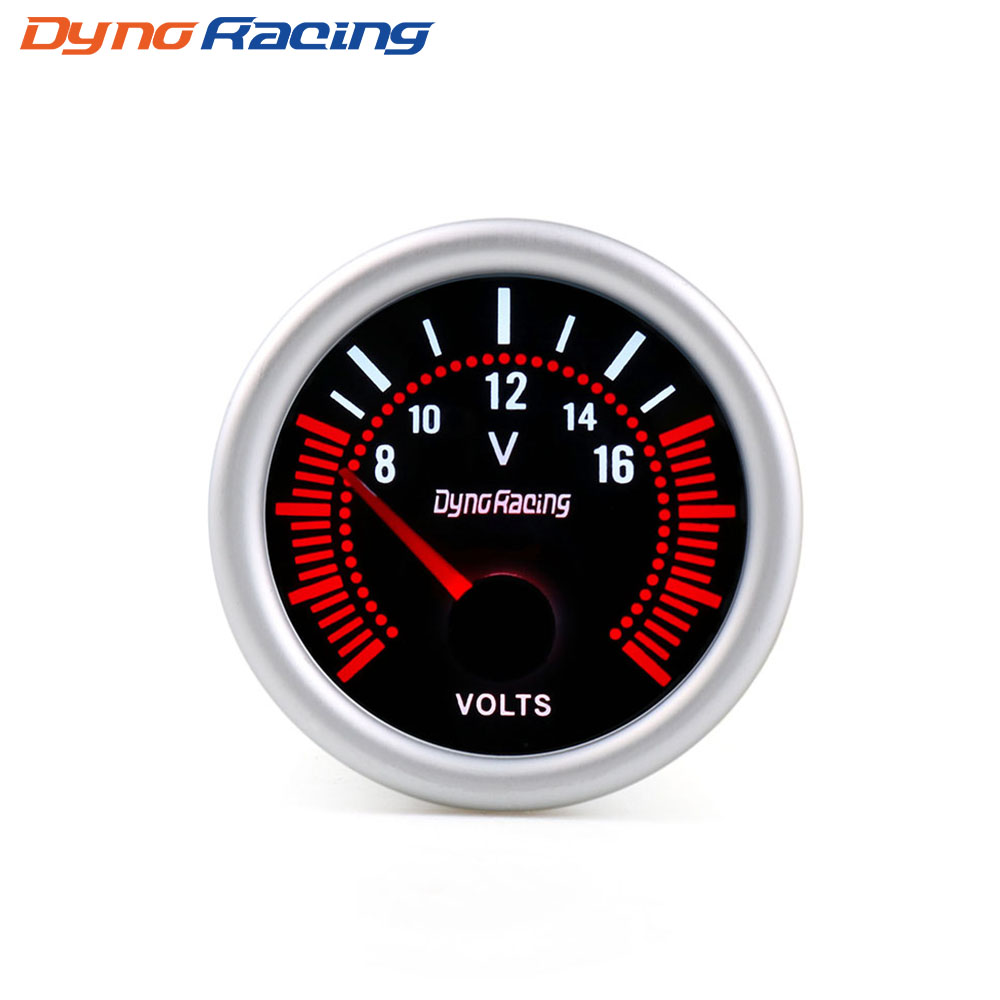 Dynoracing 2 &quot;52mm Smoke lens turbodrukmeter bar psi Vacuüm Water temp Olie temp Olie druk Voltmeter Brandstof niveau Toerenteller rpm gauge: Voltmeter