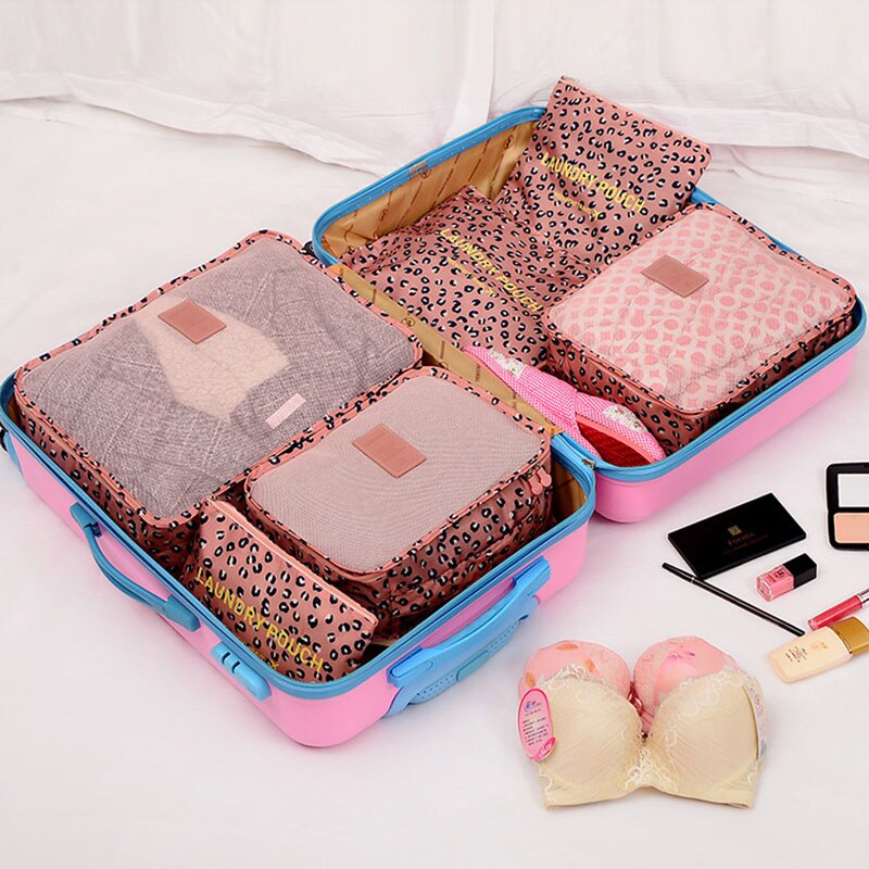 5SETS / LOT Oxford Fabric Travel Mesh Bags Luggage Organizer Packing Cube Organiser Travel Bags