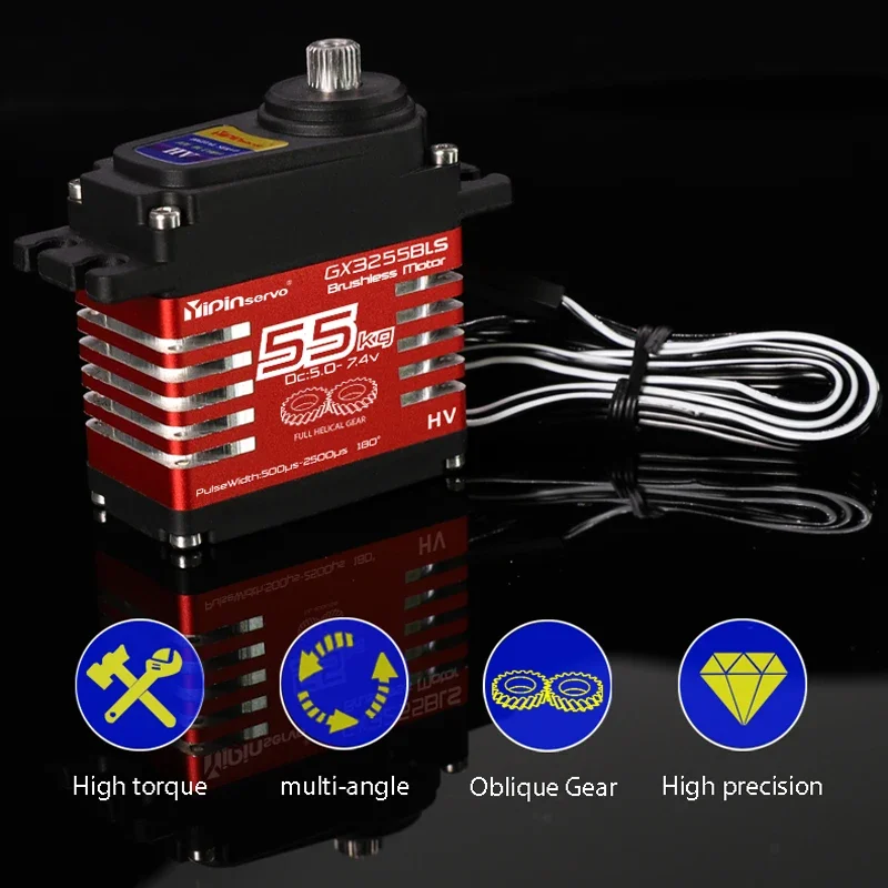Servo impermeable IP68 35kg/40kg/55kg/60kg/70KG, servos digitales de engranaje helicoidal totalmente de acero para accesorios rc 1/8 1/10 coche de juguete Rc