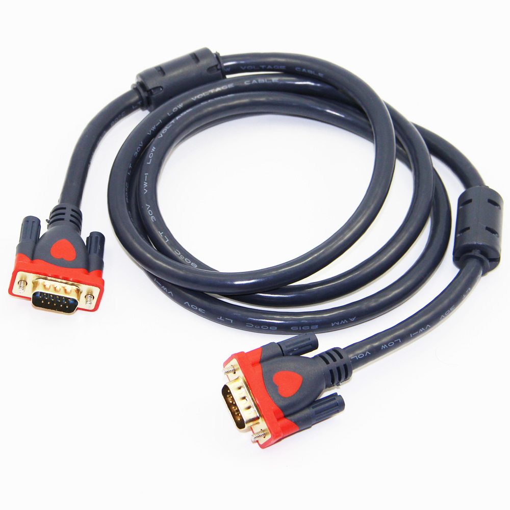 Bochara-Cable VGA macho a macho 3 + 9 HD totalmente alámbrico de 15 pines para LCD, CRT, proyector, PC, portátil, Monitor de 1,5 m, 3m, 5m, 10m, 15m, 20m