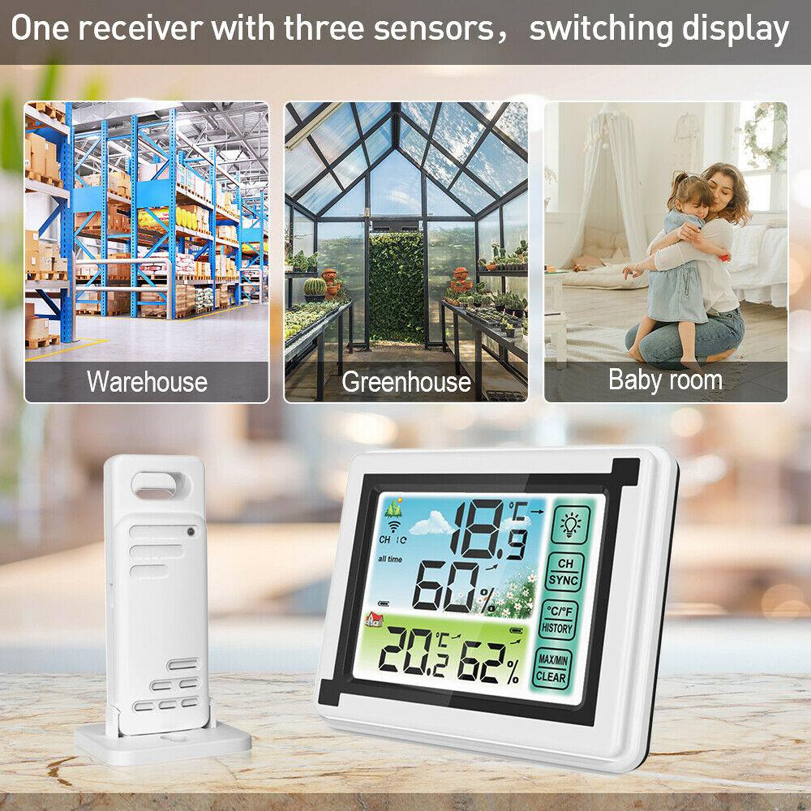 Digital Thermohygrometer Temperature Meter Humidity Monitor Weather Station