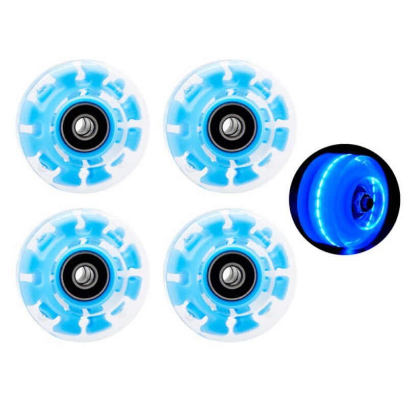 4Pcs Glow Skate Flash Wheel Micro Scooter Flashing Roller Back Rear Skateboard Scooter Ball Roller Wheels: B