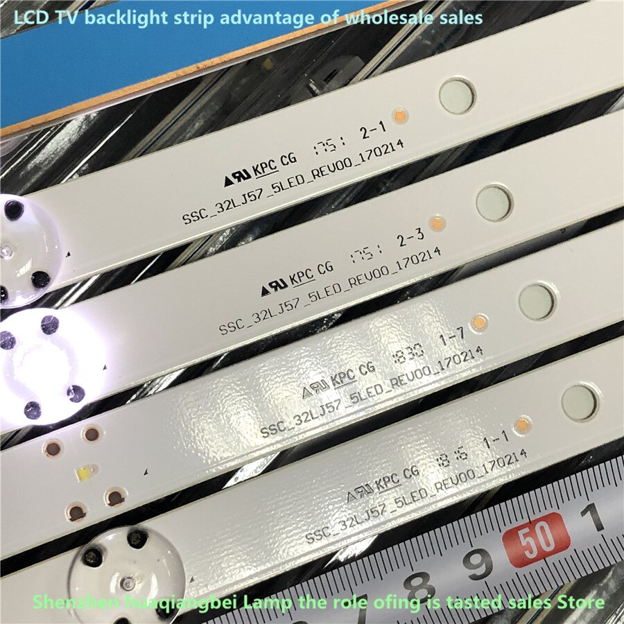 Tira de LED para iluminación trasera (2) Para LG 32LH510 32LH590B 32LH570U 32LH515B 32LH520B 32LX300C 32LH595U 32LW300C 32LF501 SSC_32LJ57_S_5LED