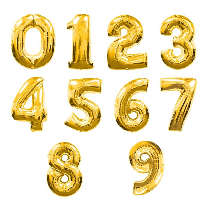 32 inch 10 stuks goud zilver nummer folie ballonnen cijfer luchtballonnen gelukkige verjaardag bruiloft decoratie cijfer ballon feest speelgoed