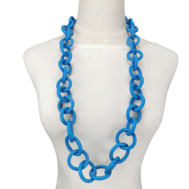 Collar gótico de goma hecho a mano, joyería geométrica de lujo de , collares con colgante redondo para mujer, cadena Multicolor para boda