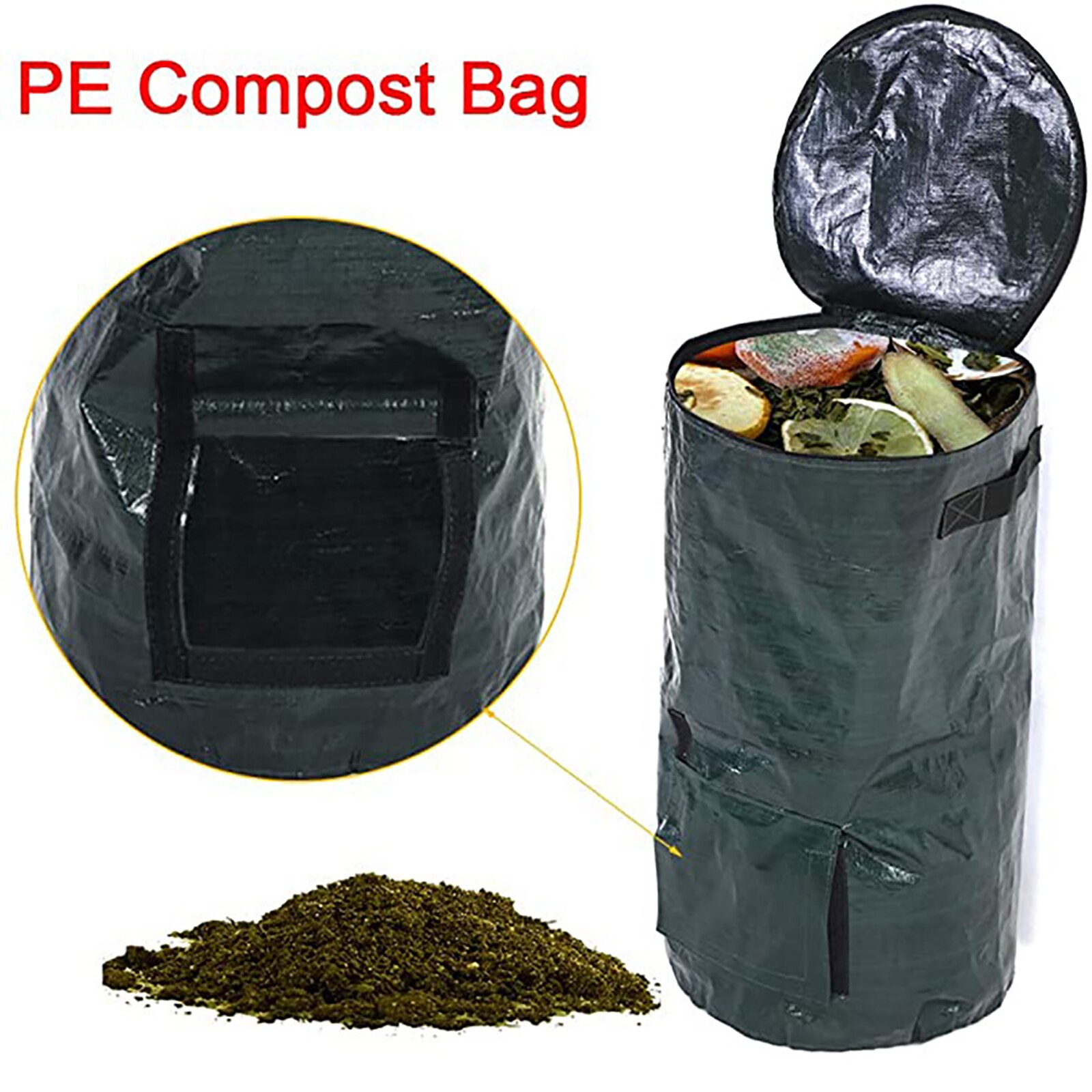 Tuin Afval Compost Bin Schoon Huis Milieu Groeien Eco Vriendelijke Gereedschappen Pe Planter Keuken Verwijdering Zak Biologische Waterdicht