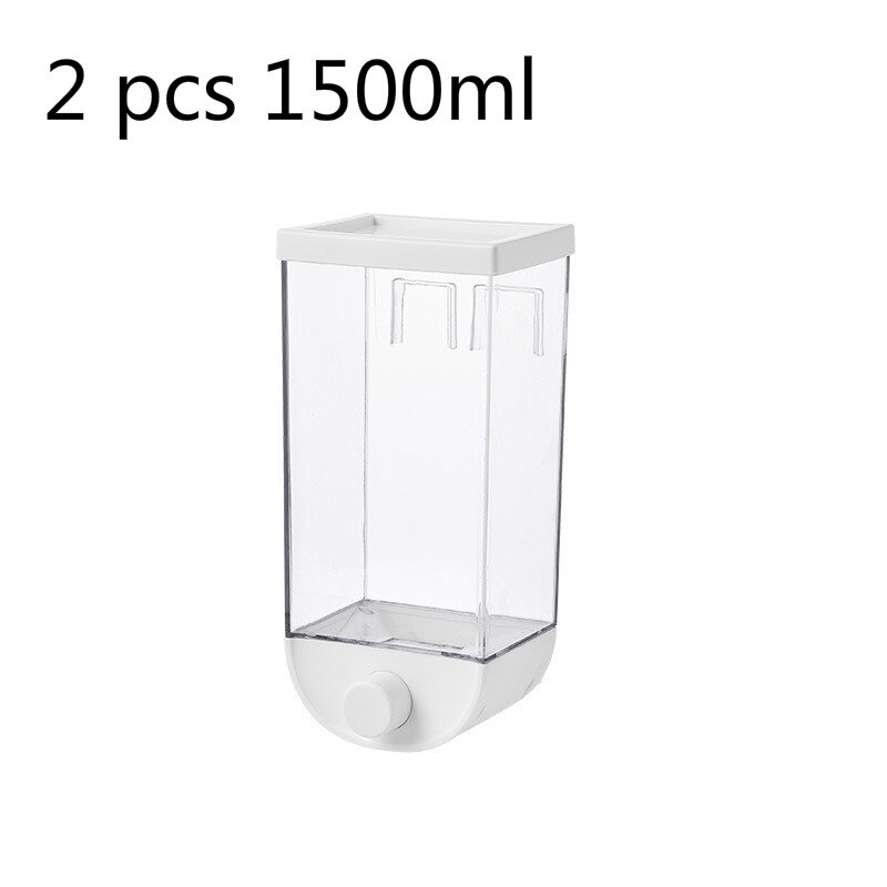 Distributeur de nourriture sèche mural distributeur de céréales boîte de rangement de Grain distributeur de nourriture sèche distributeur de conteneur pour produits en vrac: 2x1500ml