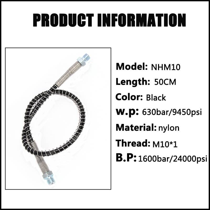 Hoge Druk Slang M10x1 Draad Air Bijvullen 50 Cm Nylon Slang Gewikkeld Met Rvs Lente En Quick Connectors Fittings