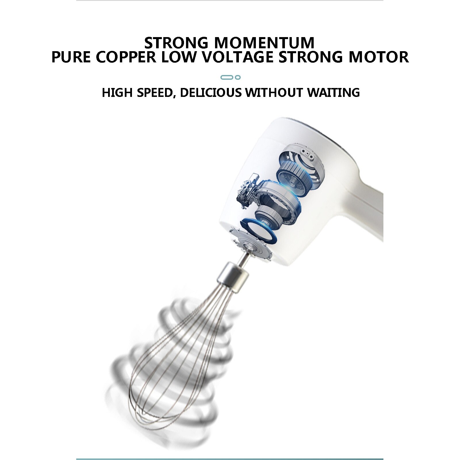 Hand Blender 304 Rvs Automatische Mixer Oplaadbare Bakken Tool Voor Maken Soep/Smoothies/Puree/Babyvoeding/Cake (Wit)