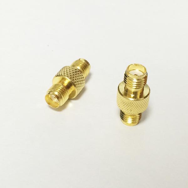 1 pc SMA hembra Jack a hembra conector RF Coax módem convertidor adaptador recto disco texturizado dorado