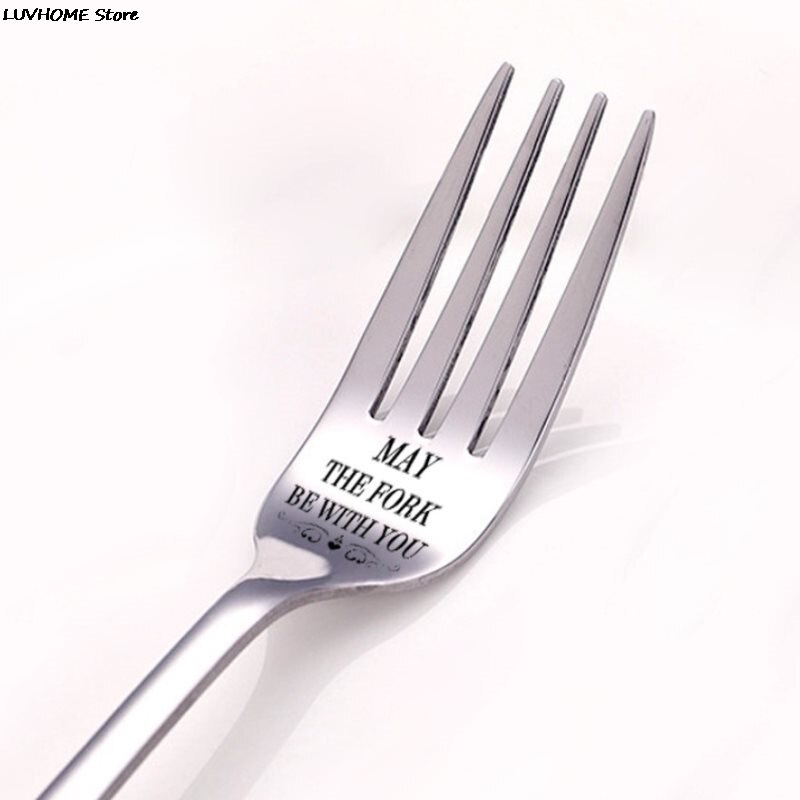 1pcs Cake Fruit Lettering-fork For Husband Wife And Family Stainless I Forking Love You Steel Kitchen Tool
