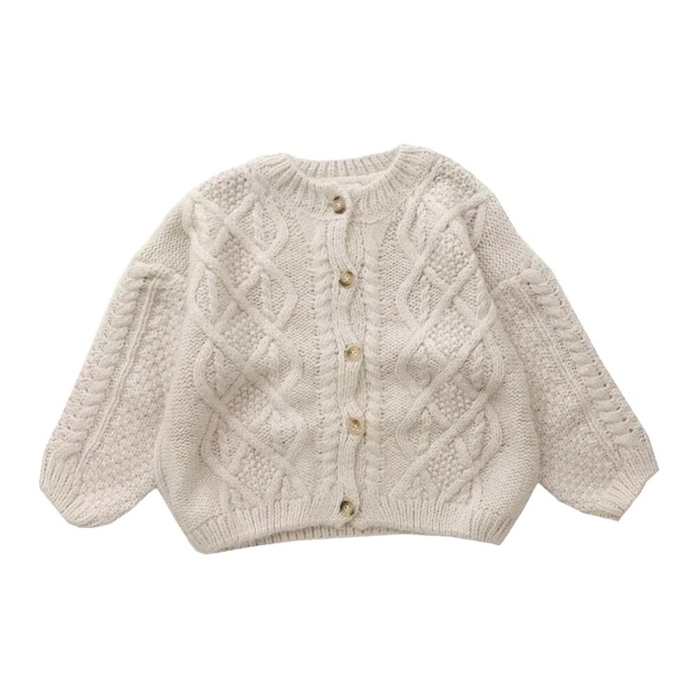 Cárdigan de estilo coreano para niña, suéter rosa de punto retro, cárdigan grueso para niña, abrigo, suéter para niña, Otoño e Invierno: W / 7-8Years