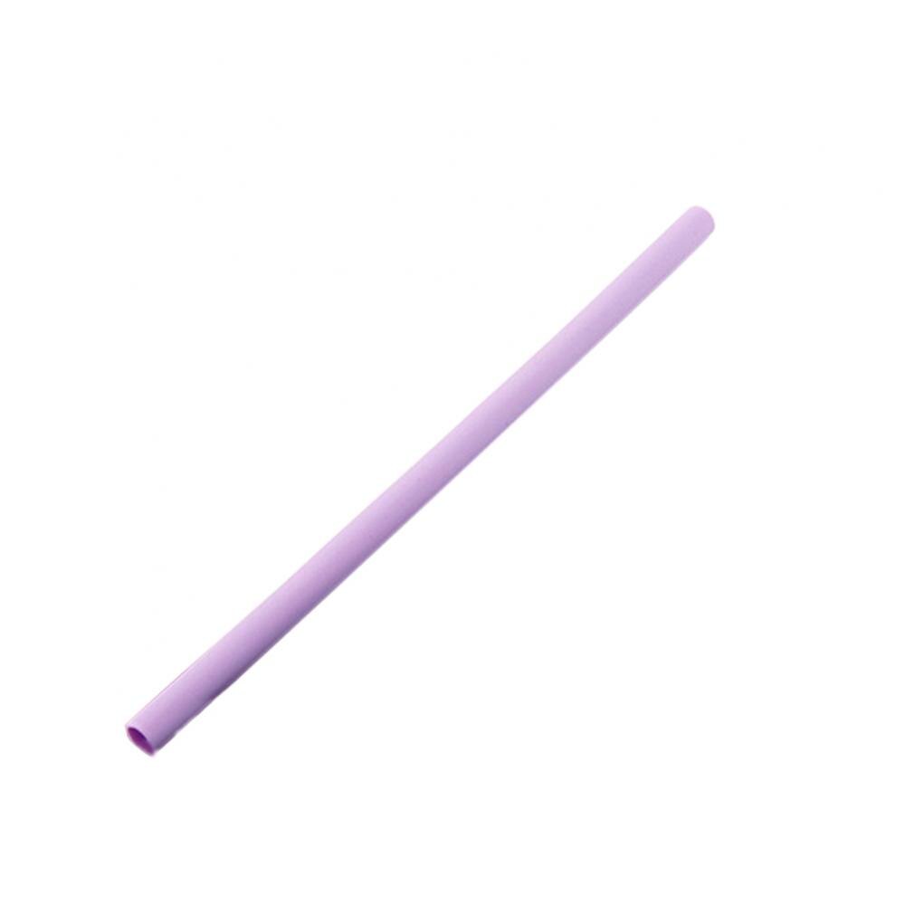 Tubo de pajita de silicona para beber, portátil, reutilizable, de viaje: Morado