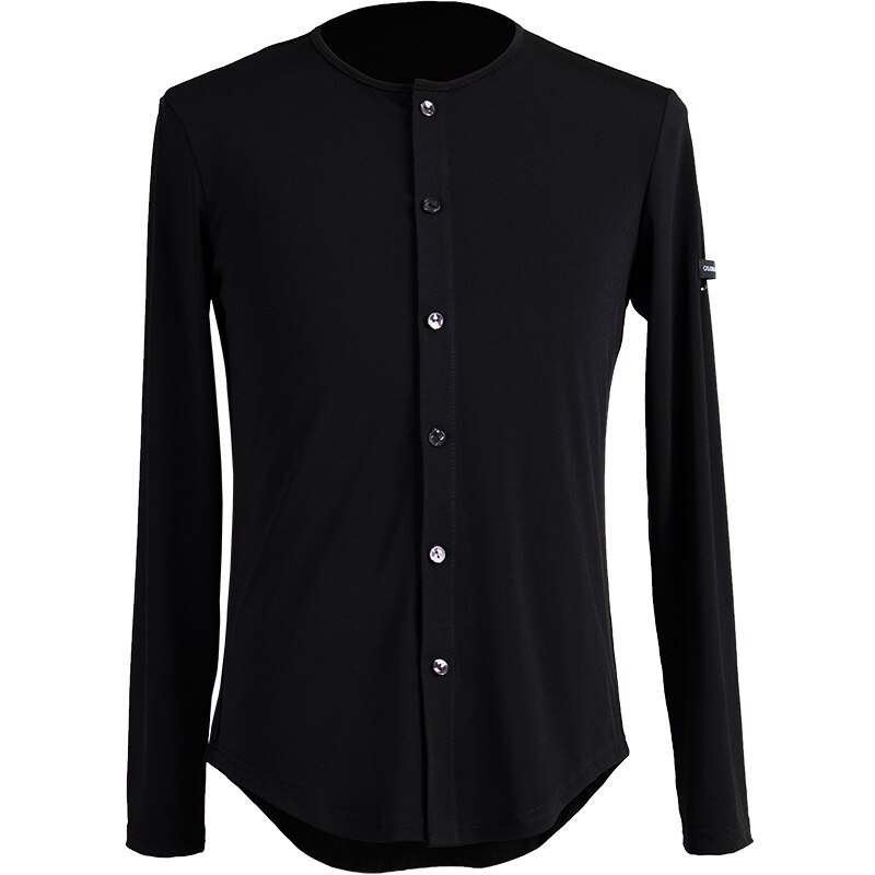 Tops de baile Latino con botones Ropa de baile para hombre traje de baile estándar nacional Samba largo para baile camisa de manga S-XL DL5221