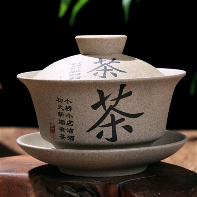 120ml teware antikk grov keramikk håndmalt gaiwan te kopp keramikk kopp kung fu te sett bolle kinesisk te mesterkopp terrin: En