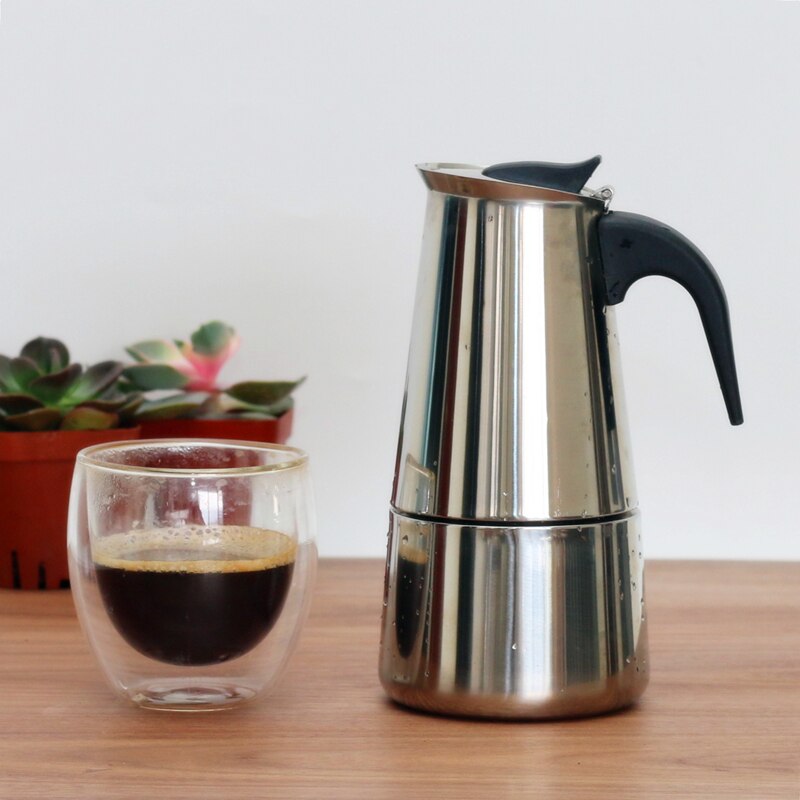Rustfrit stål kaffekande maskine bryggerkedel bærbar espresso kaffemaskine moka barista pot