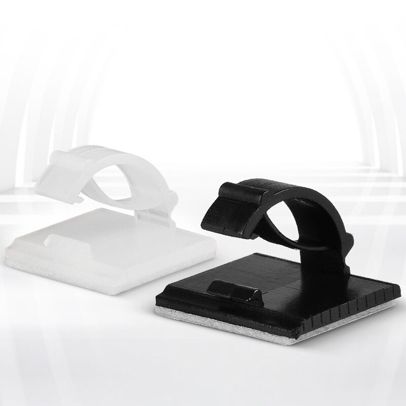 100PCS Self-Adhesive Nylon Cable Clip Organizer Plastic Fixer Wire Management Fastener Network Telephone Line Holder For Car WCC