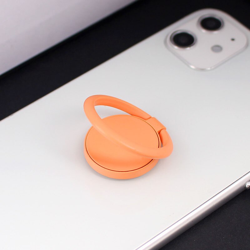 Ultraohut pyöreä puhelimen sormusteline iphonelle samsungin magneettinen autoteline värikäs älypuhelimen pidike puhelimen pöytäteline: Oranssi