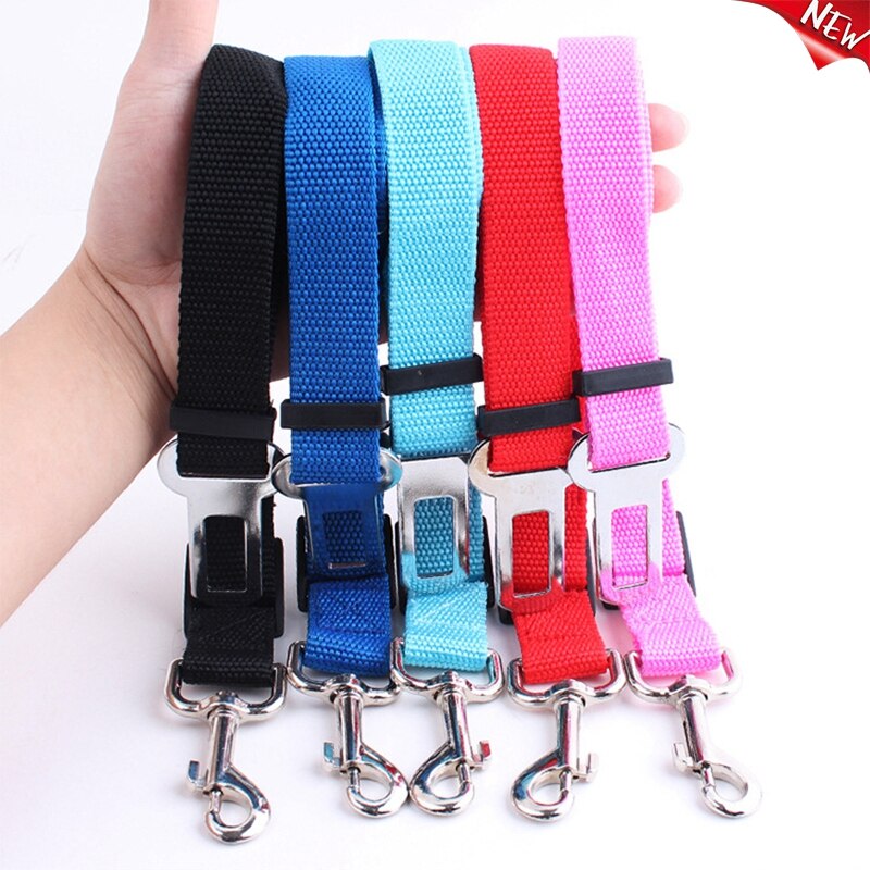 Ceinture de siège de voiture pour chat, harnais réglable, laisse en plomb pour petits et moyens chiens, Clip de voyage, fournitures pour animaux de compagnie, 5 couleurs