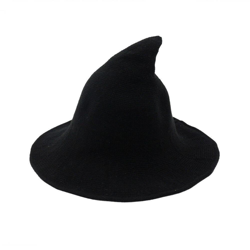 Halloween fest häxa guiden hattar enfärgade kinitted ull hattar för halloween fest maskerad cosplay kostym