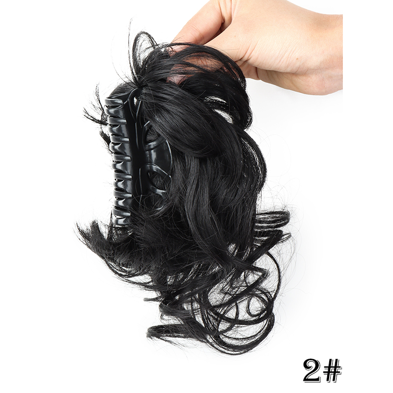 WIGSIN Synthetic Messy Bun Hair Extension Claw Clip in Hair Piece Hair Buns Short Curly Hair for Women: T1B/613