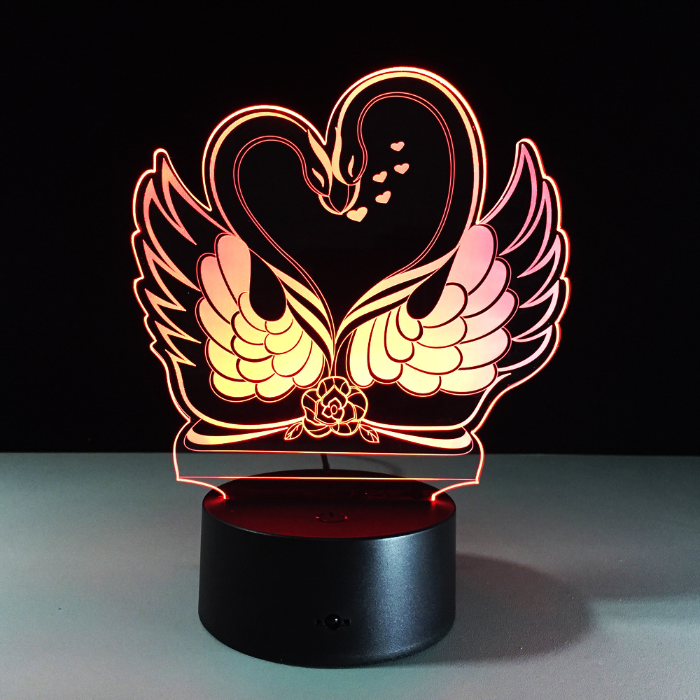 Valentinstag 3D Lampe LED-nachtlicht 7 Farben Tisch lampe Wohnkultur Birne berühren Sensor Luminarias für Frau