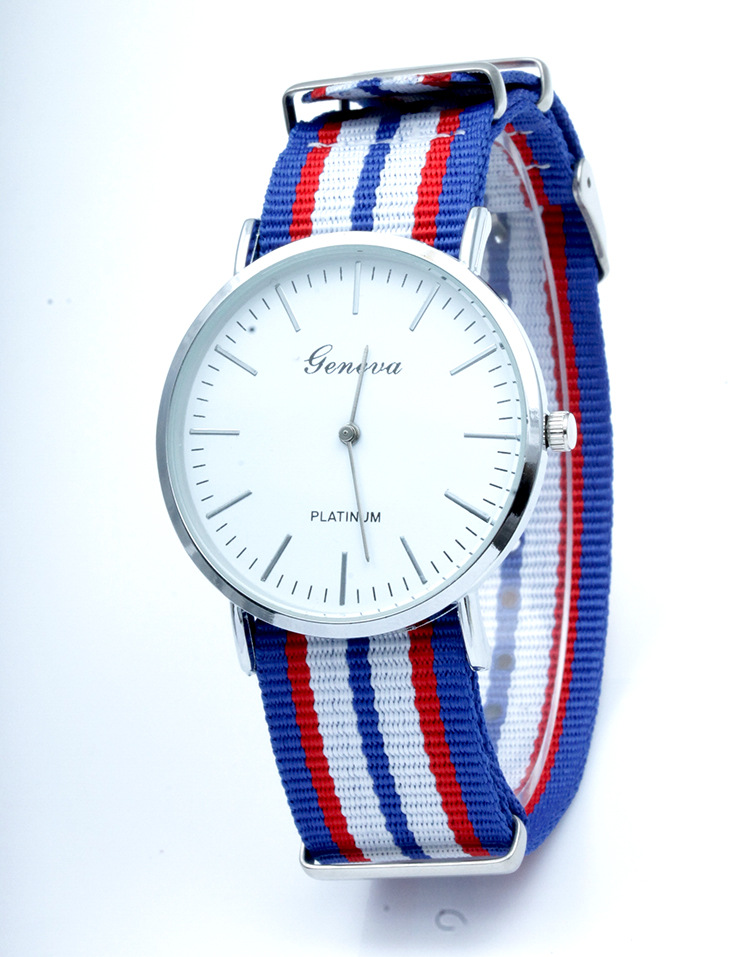 Drapeau En Nylon Bracelet Montre Femmes style Simple or boîtier quartz montres hommes unisexe montre-bracelet décontracté zegarki damassé reloje: 4S