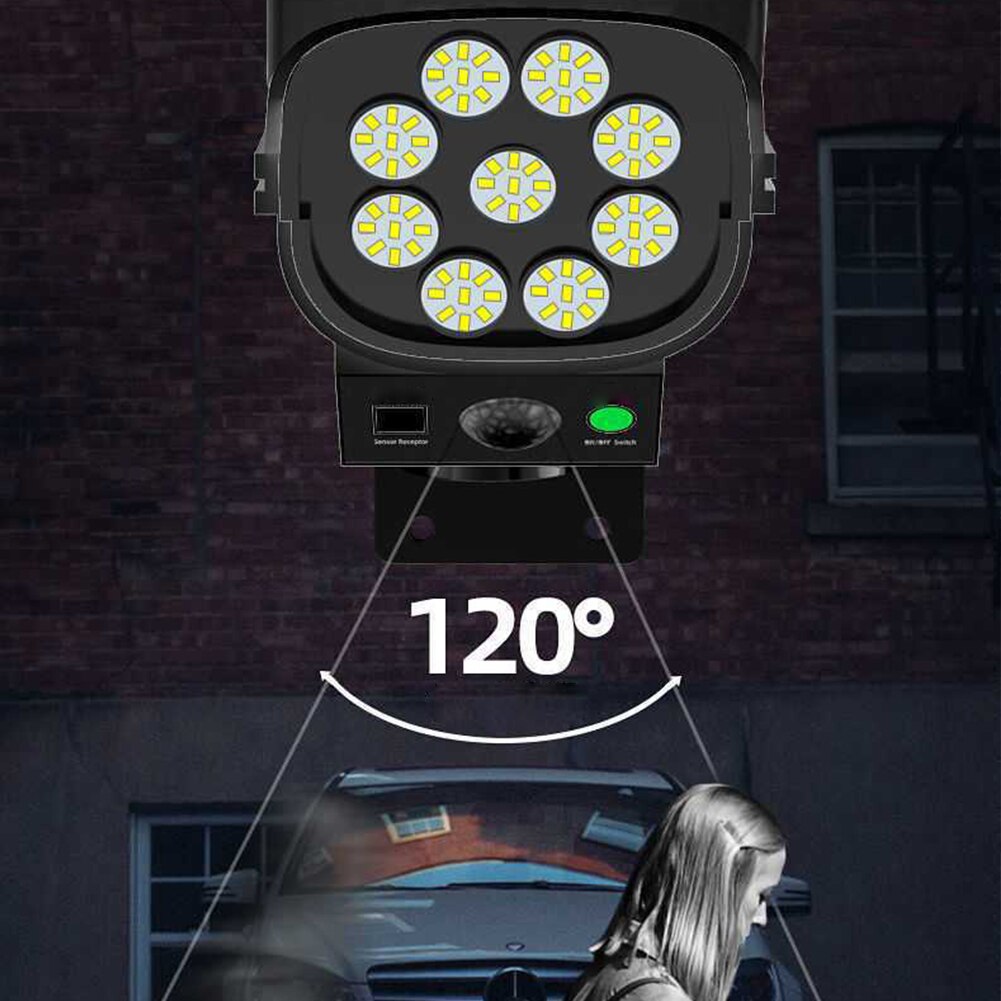 Solar Lights Outdoor Solar Motion Sensor Light Garden Wall COB77 Lamp For Front Door Yard Garage Smart Remote Control Lamp