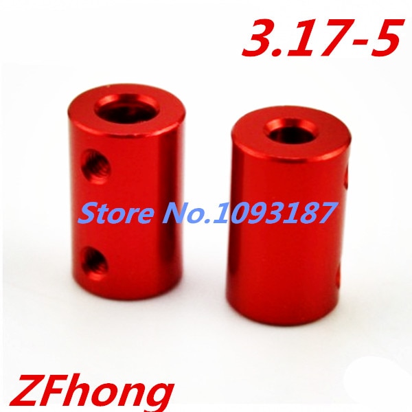 1pc 3.17 x 5 røde aluminiumslegeringskoblinger  d12 l20 til 3.17mm aksler 5mm aksler til motoraksel skibsmodelkobling