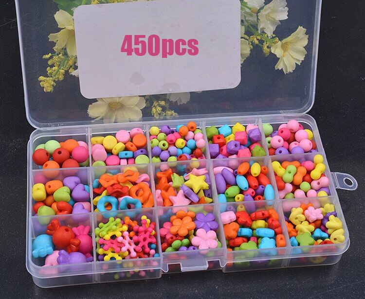 Kids DIY Bead Kit - Acrylic Plastic Spacer Charms - Necklace Bracelet Jewelry Making Toy for Girls 5-13 Years: 15 grid 11