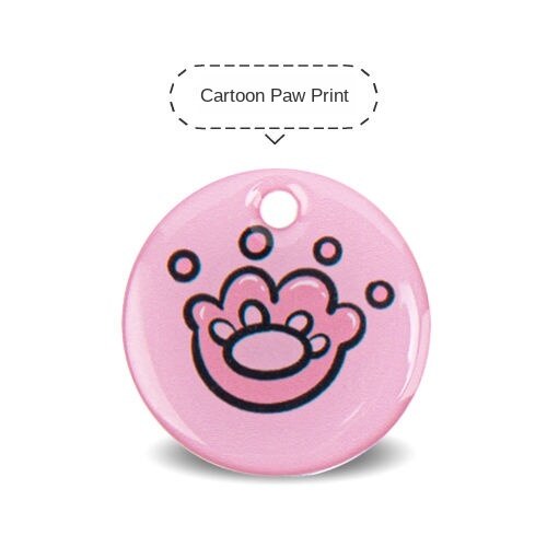 Carte d'identité pour animaux de compagnie, avec positionnement, anti-perte, accessoires personnalisés pour petits chiens, étiquette de nom pour animaux de compagnie, étiquette de chat: Cartoon paw print