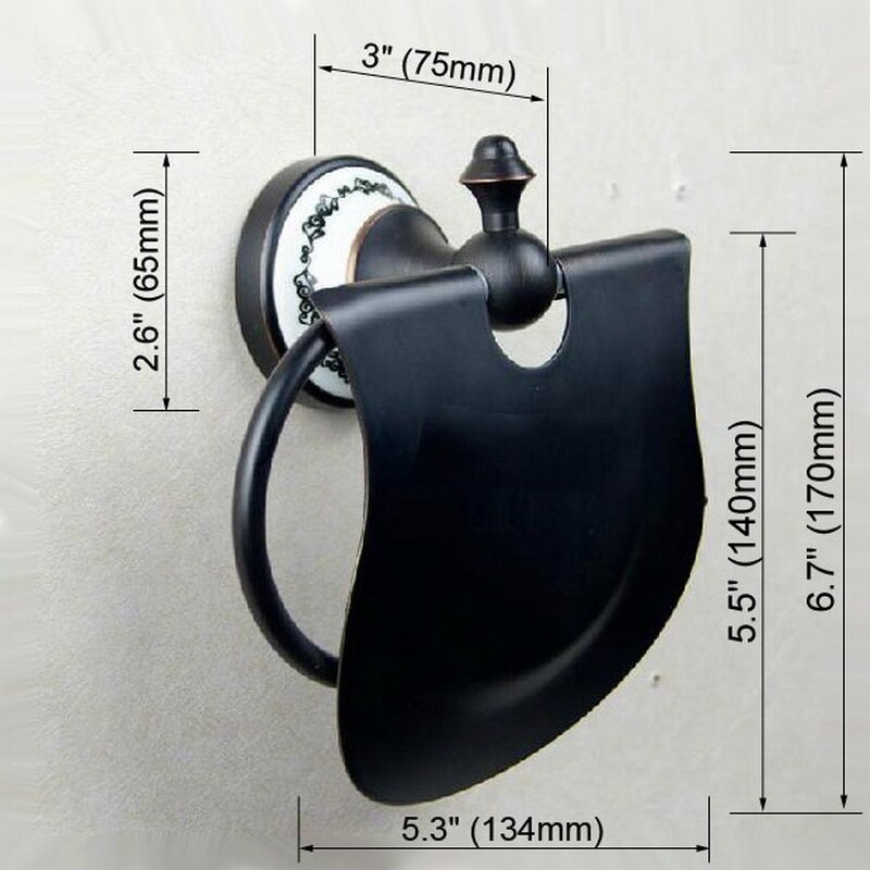 Toilet Paper Holder Porcelain Base Wall Mounted Toilet Tissue Paper Holder Bath Accessory KD750