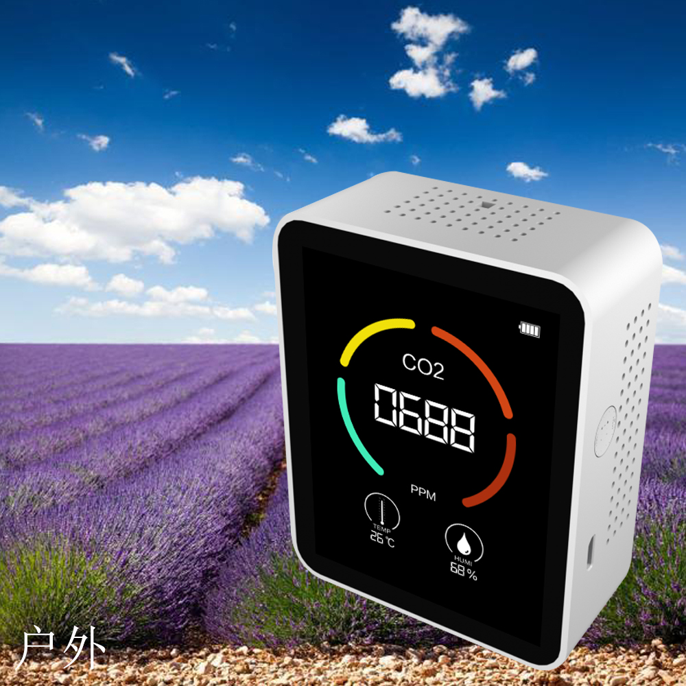 Portable Air Monitor Temperature Humidity tester CO2 Detector Classrooms Restaurants CO2 monitor Infrared Air Detector
