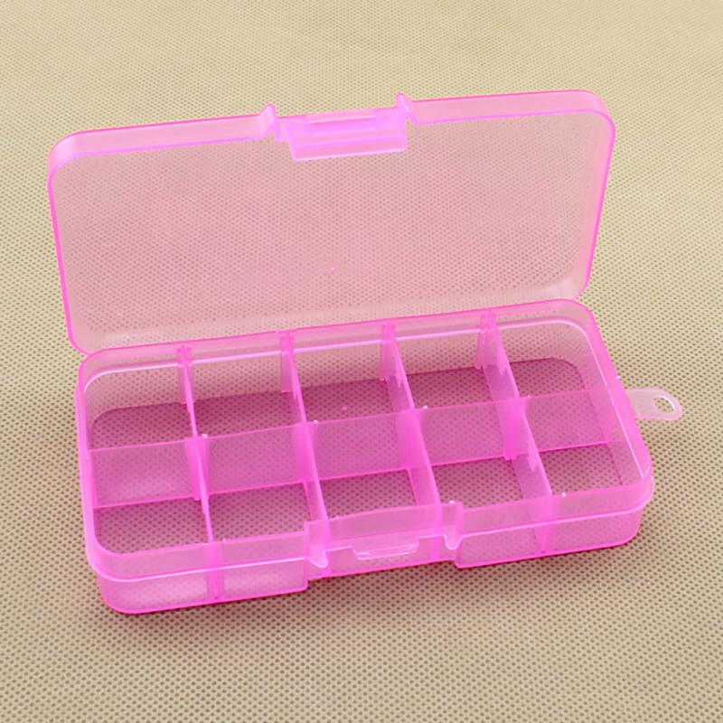 Doorzichtige Plastic Opbergdoos Sieraden Doos Compartiment Verstelbare Container Voor Kralen Earring Box Voor Sieraden Rechthoek Box Case: pink