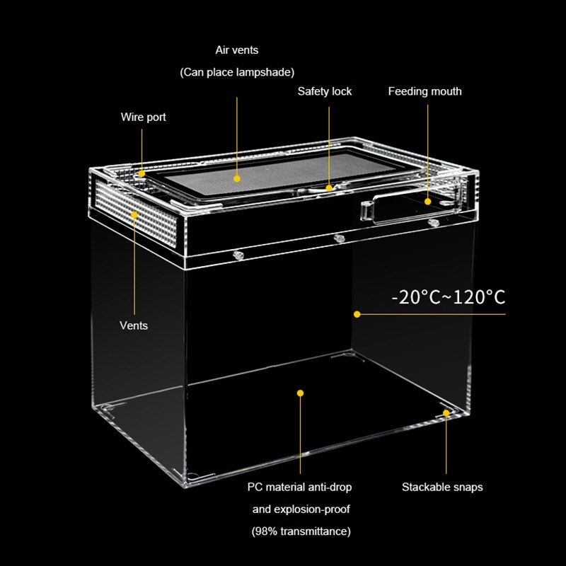Acrylic pet box breeding box reptile crawling pet turtle lizard pet snake transparent breeding box