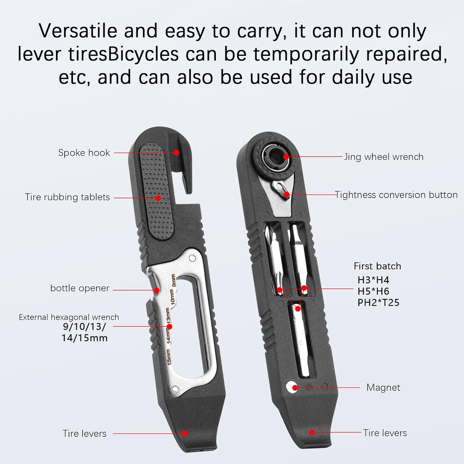Multitool Kit - Handbetrieben - 1 Stück - Nylon, legierter Stahl, Metall - für Wandern, Camping, Radfahren