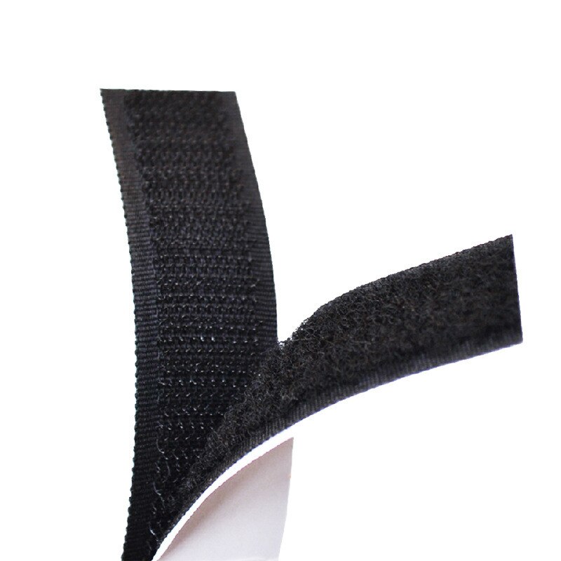 2M Black White Adhesive Double Hook And Loop Fastener Tape Nylon Multi-sizes Magic Sticker Tape With Strong Glue