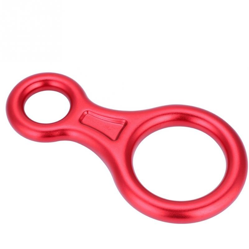Rock Climbing Descender 35KN Figure 8 Word Rope Descender Rappel Ring Downhill Eight Ring Rappelling Gear Belay Device Equipment