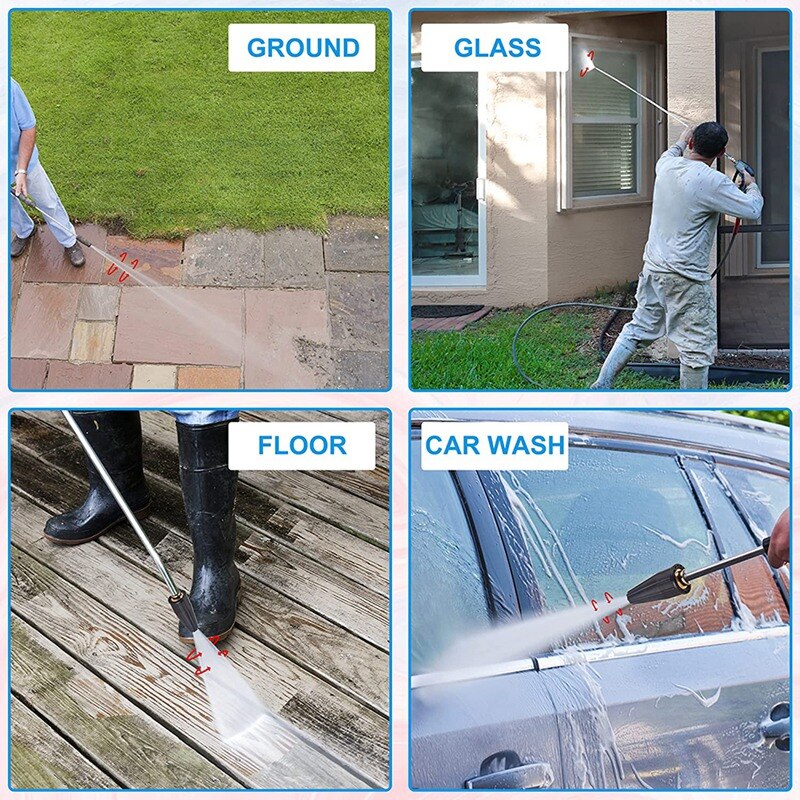 Pressure Washer Tips Turbo Nozzle, Rotating Pressure Washer Nozzle With 1/4 Inch Quick Connect 2000 PSI, Orifice 2.5