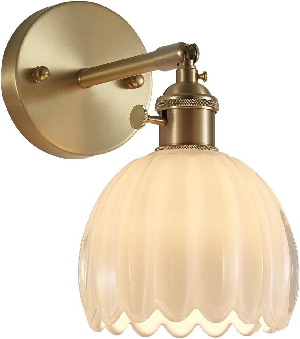 Szklana Lampa Ścienna klasyczny Zielony Tulipan Kinkiet Nowoczesny Prosty salon Sypialnia Korytarz Restauracja Dekoracyjne Oświetlenie Wewnętrzne Okablowanie: Ciepła biel (2700-3500K) / czarny