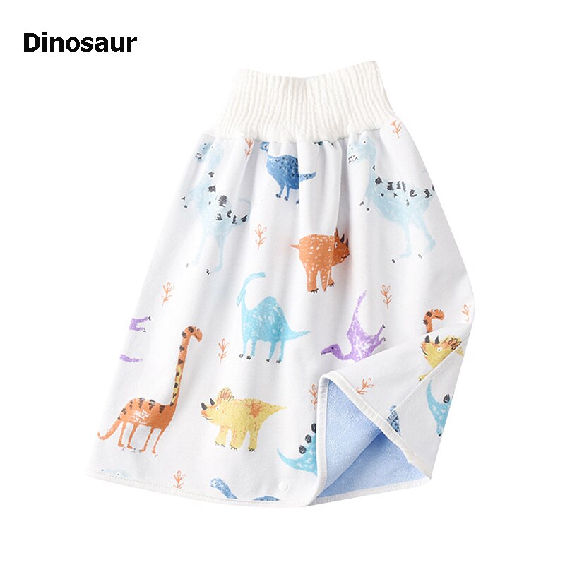 2 in 1 Comfy Children's Adult Diaper Skirt Shorts Waterproof Baby Diaper Pants Loose Absorbent Shorts Unisex Kids Underwear: Dinosaur / M(17x35cm) 0-4T